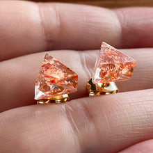 Load image into Gallery viewer, Gilded Triangle Copper Studs
