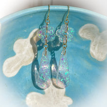 Load image into Gallery viewer, Space Flower Opal Teardrop Dangle Earrings
