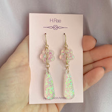 Load image into Gallery viewer, Space Flower Opal Teardrop Dangle Earrings
